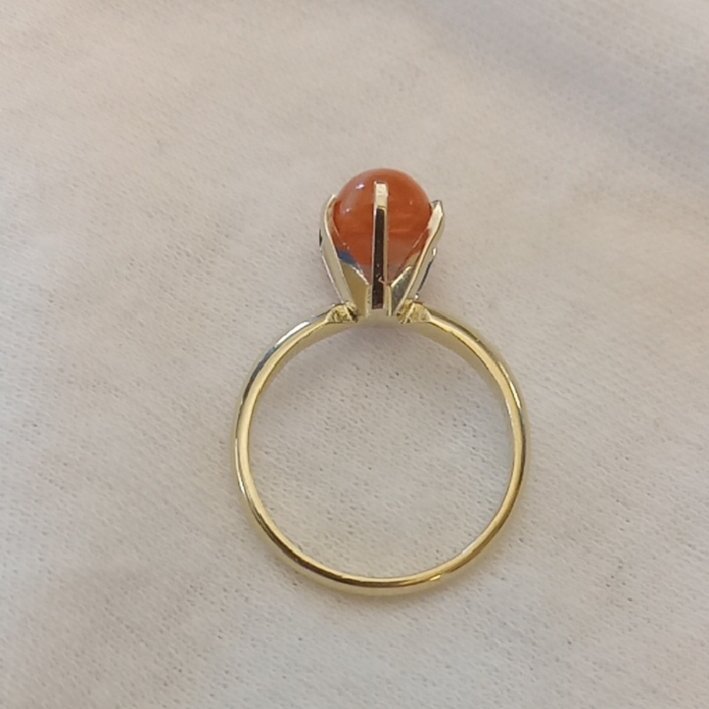 Elegant 14k Gold Ring with Striking Mexican Fire Opal Gemstone